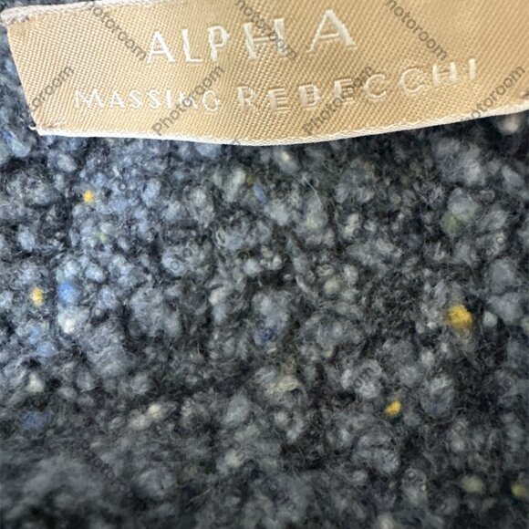 Alpha Massimo Rebecchi EUR 42 Blue Merino Wool & Alpaca Button Coatigan - Picture 5 of 7
